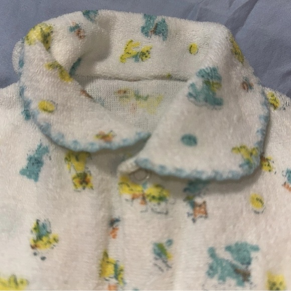 Vintage Baby Terry Cloth Sleeper, Dogs, 1980s Romper, Sz 3m boy or girl​ - Picture 6 of 6